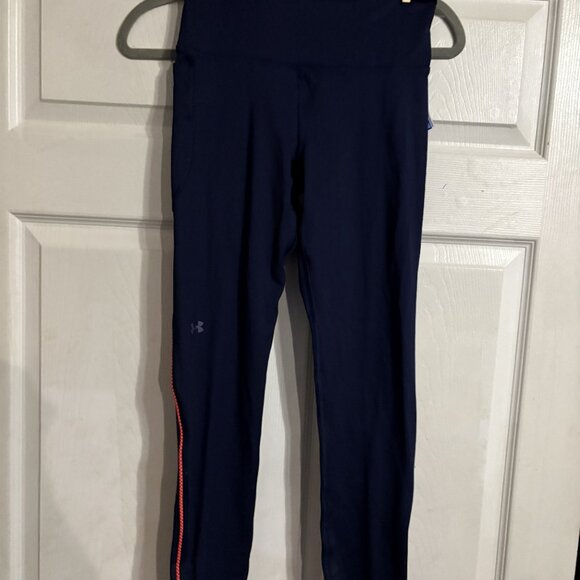 Under Armour UA Compression Coldgear Leggings Dark Blue Small - Picture 2 of 6